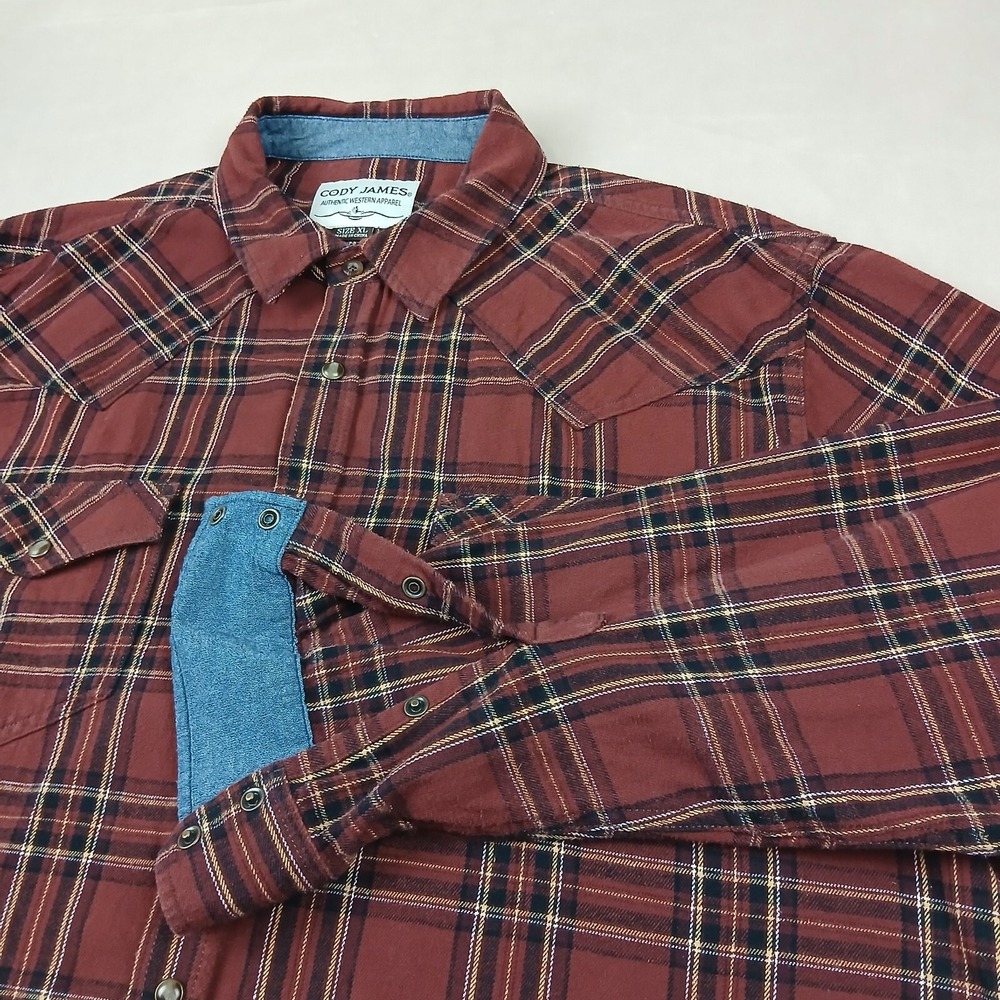 Cody James‎ XL Mens Shirt Flannel Button Up Long Sleeve 25x29 Western Cowboy